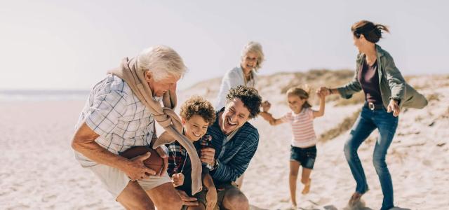 Intergenerational Family on the Beach